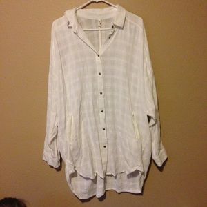 Free People oversized button up top